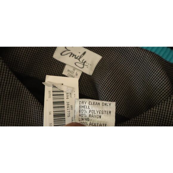 NWT Vintage 90s Y2K Emily Brown & Black Skirt Suit Plus 16 Pleat Mid Length Long - Picture 7 of 9